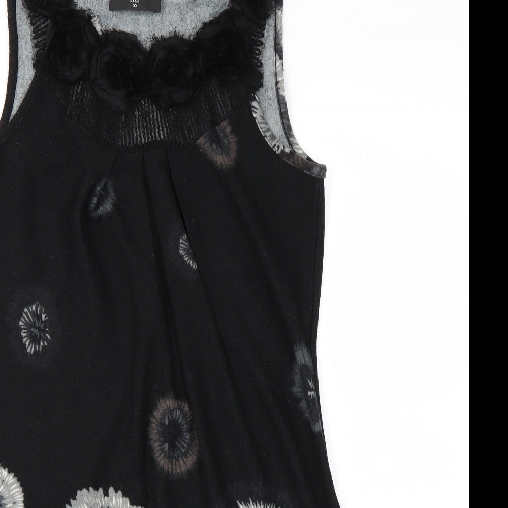 AX Paris Womens Black Floral  Tank Dress  Size 10