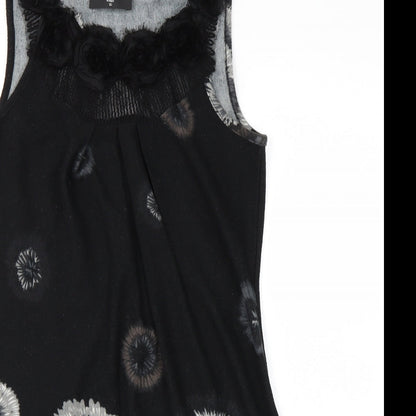 AX Paris Womens Black Floral  Tank Dress  Size 10
