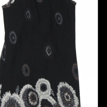 AX Paris Womens Black Floral  Tank Dress  Size 10