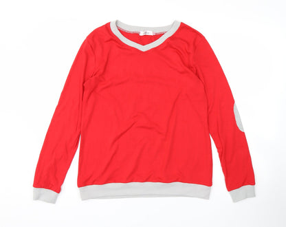 Fashion Womens Red   Pullover Jumper Size M
