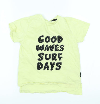 Primark Boys Yellow   Basic T-Shirt Size 6-7 Years  - surf