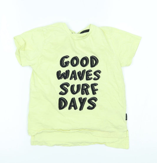 Primark Boys Yellow   Basic T-Shirt Size 6-7 Years  - surf