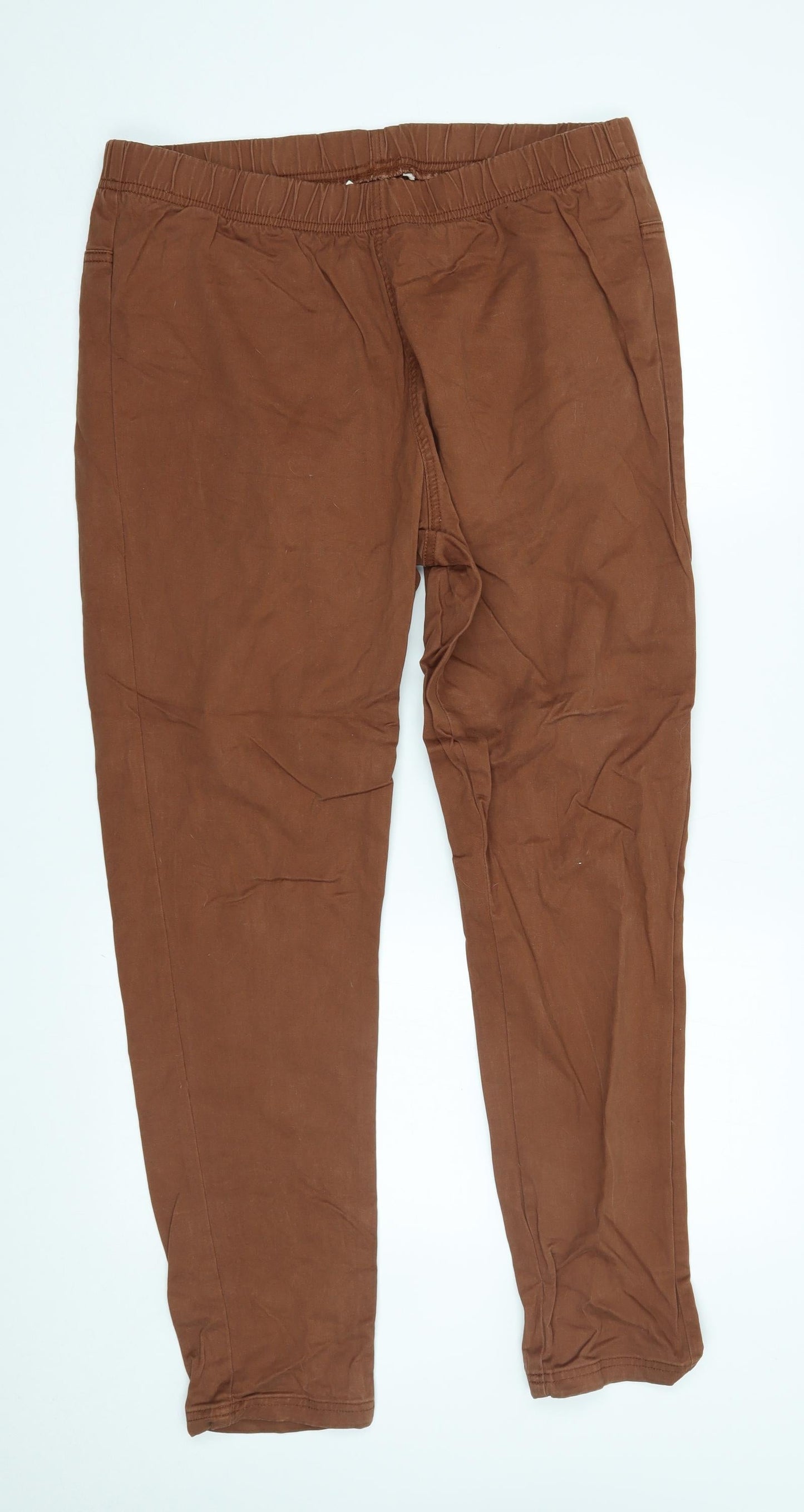 Womens UK Size 18 Preworn Regular Fit  Brown Trousers