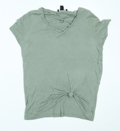Womens UK Size 12 Atmosphere Green Basic T-Shirt