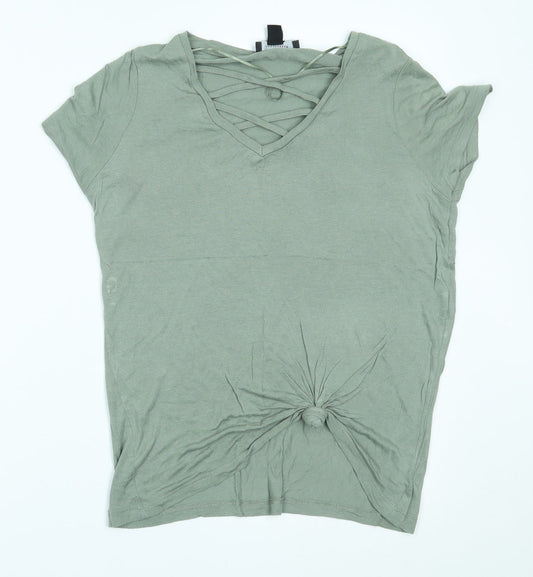 Womens UK Size 12 Atmosphere Green Basic T-Shirt