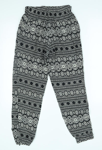 Sans Souci Womens Black Fair Isle  Trousers  Size S L27 in