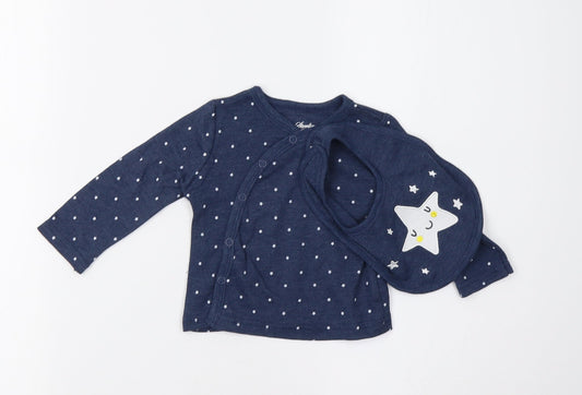Sterling Baby Baby Blue   Basic T-Shirt Size 0-3 Months  - Star Print