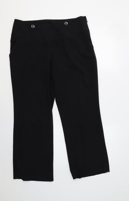 Womens UK Size 16 Dorothy Perkins Regular Fit Dress Pants Black Trousers