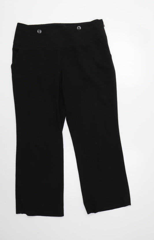 Womens UK Size 16 Dorothy Perkins Regular Fit Dress Pants Black Trousers