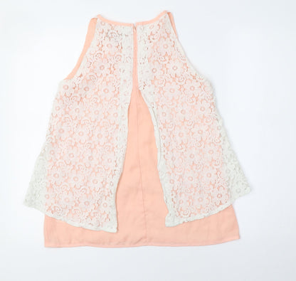 Womens UK Size 8 Apricot Pink Basic Blouse