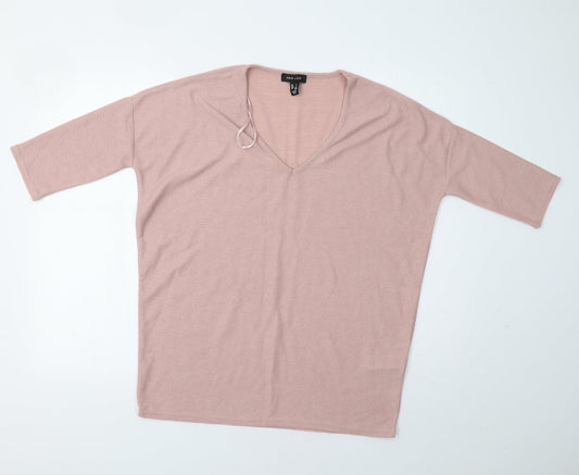 Womens UK Size S New Look Pink Basic Blouse