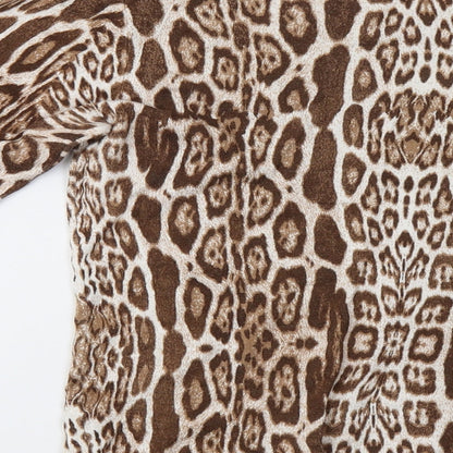 Klass Womens Brown Animal Print  Pullover Jumper Size M