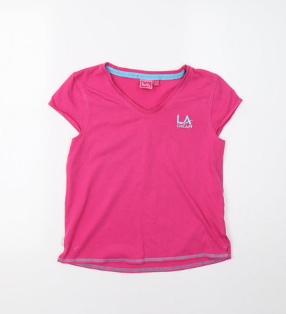 L.A Gear Girls Pink   Basic T-Shirt Size 11-12 Years