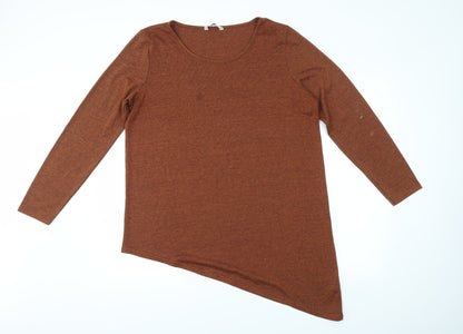 Womens UK Size 16 Peacocks Brown Basic Blouse