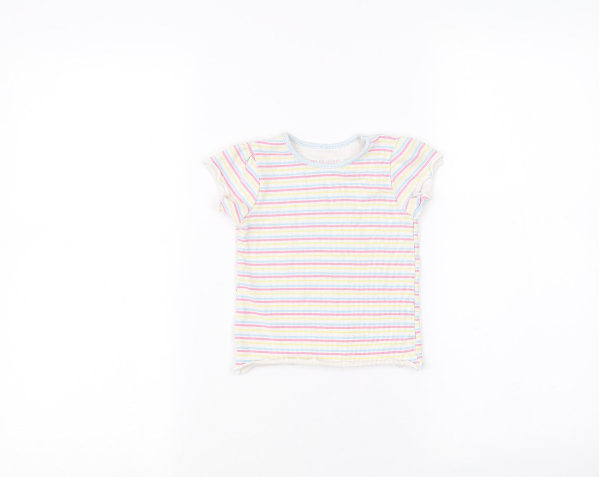 Primark Baby White Striped  Basic T-Shirt Size 18-24 Months