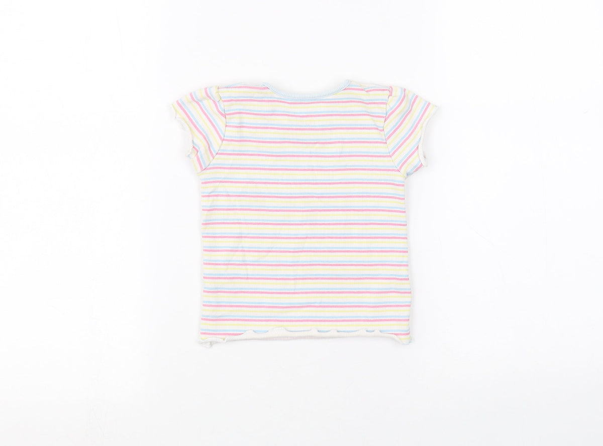 Primark Baby White Striped  Basic T-Shirt Size 18-24 Months