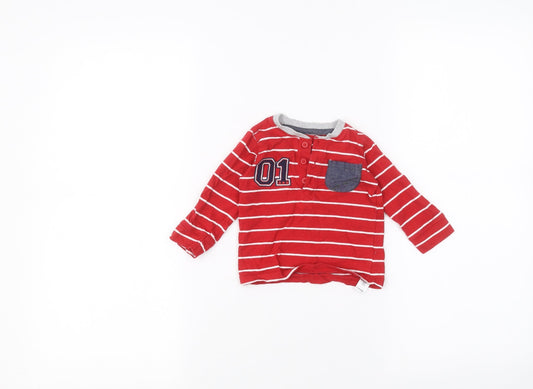 George Baby Red Striped  Basic T-Shirt Size 3-6 Months