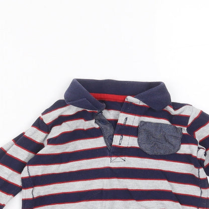George Baby Grey Striped  Basic Polo Size 3-6 Months