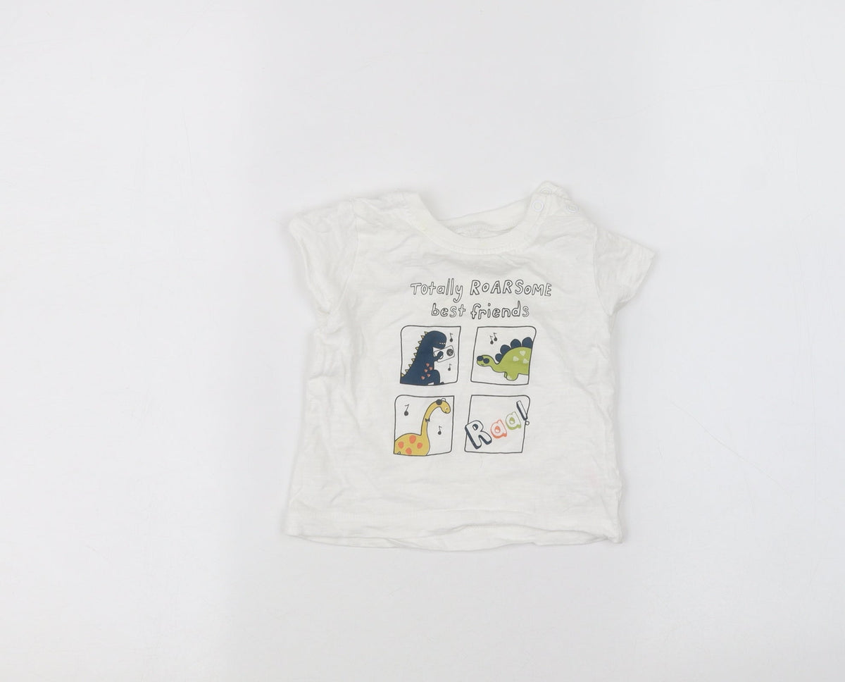 Matalan Baby White   Basic T-Shirt Size 3-6 Months