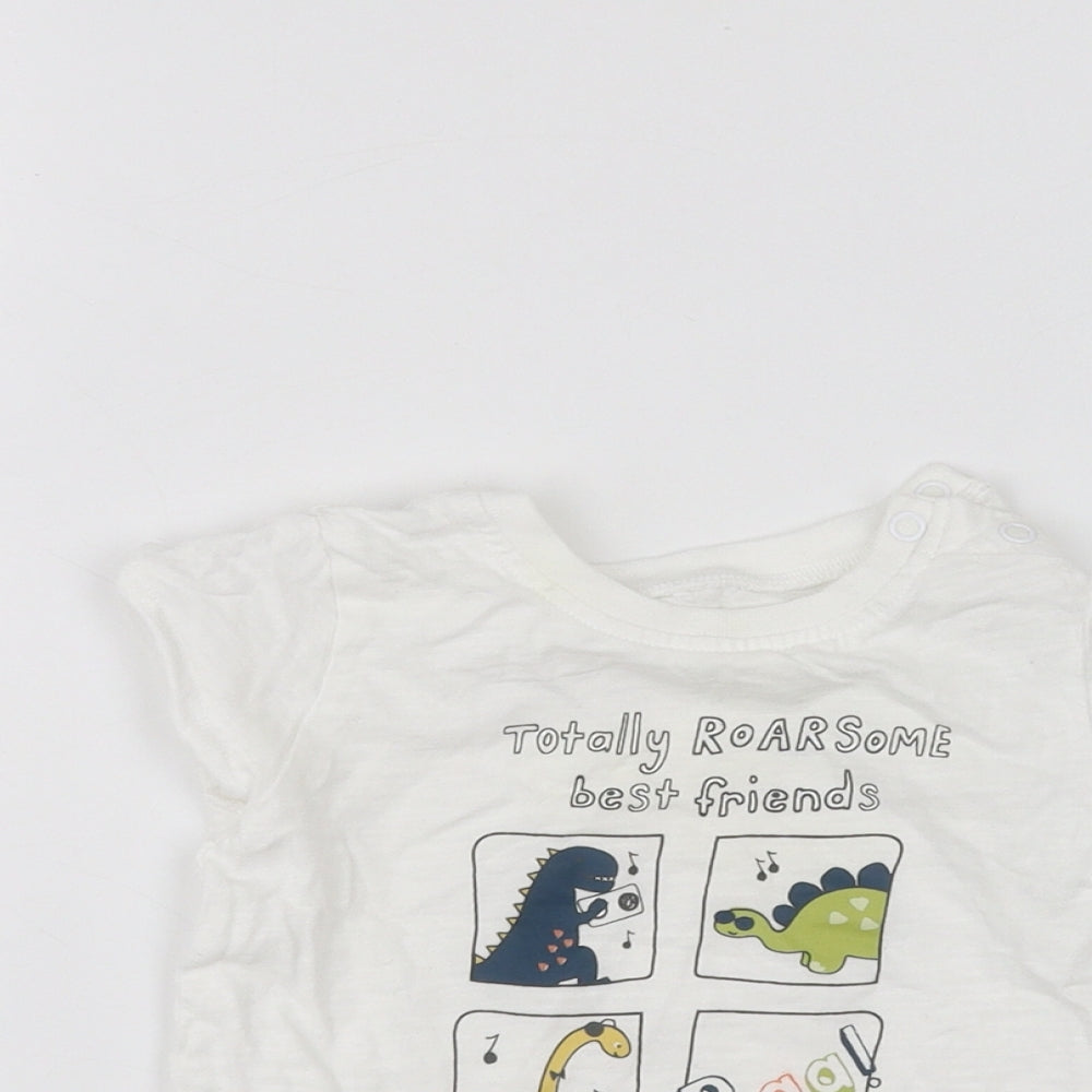 Matalan Baby White   Basic T-Shirt Size 3-6 Months