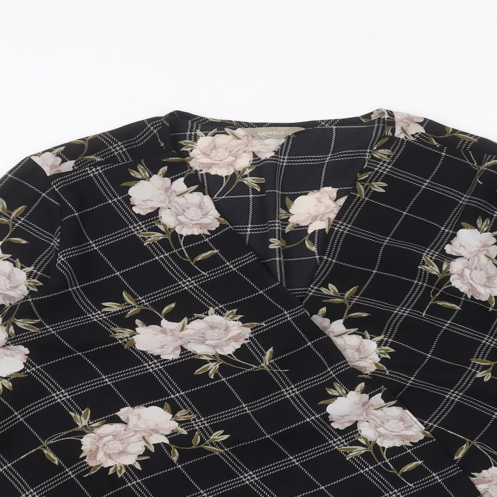 Womens UK Size 12 Anthology Black Basic Blouse