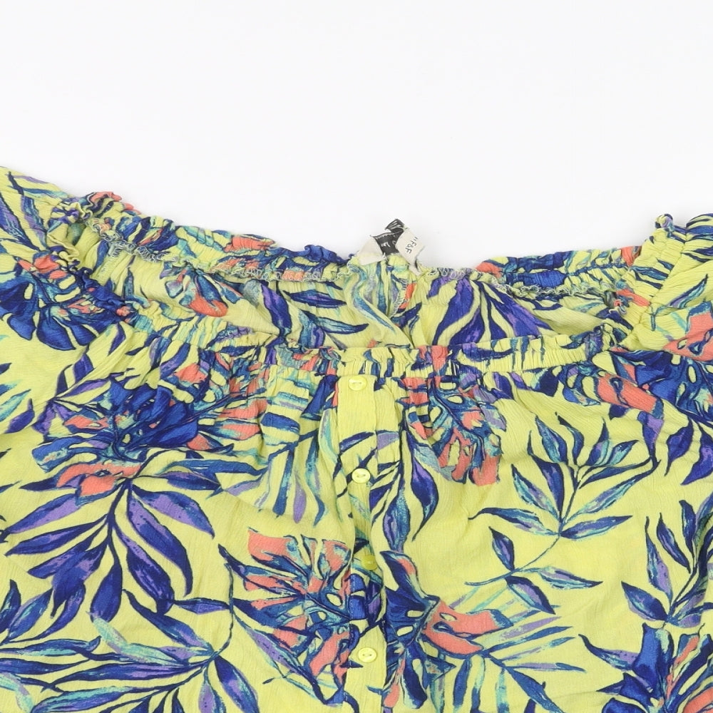 F&F Womens Yellow   Basic Button-Up Size 12