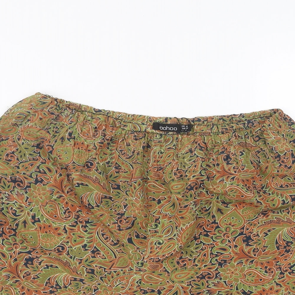 Boohoo Womens Green   Cut-Off Shorts Size 8