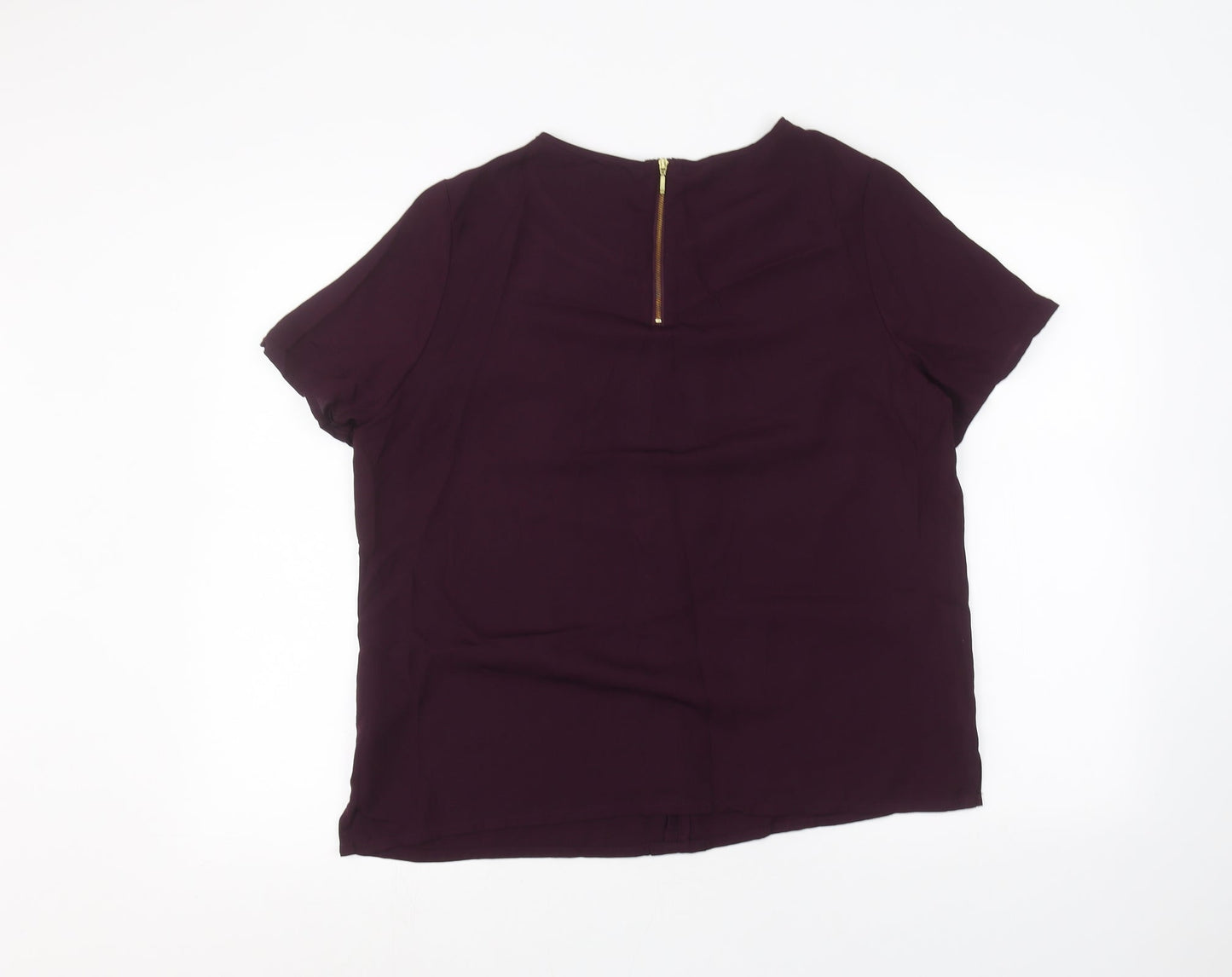 Womens UK Size 16 Preworn Purple Basic T-Shirt