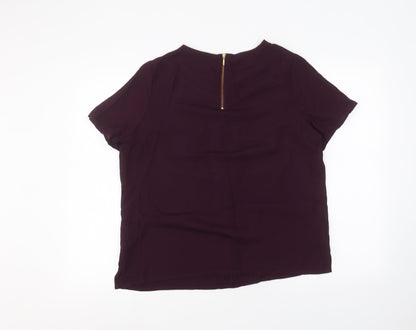 Womens UK Size 16 Preworn Purple Basic T-Shirt