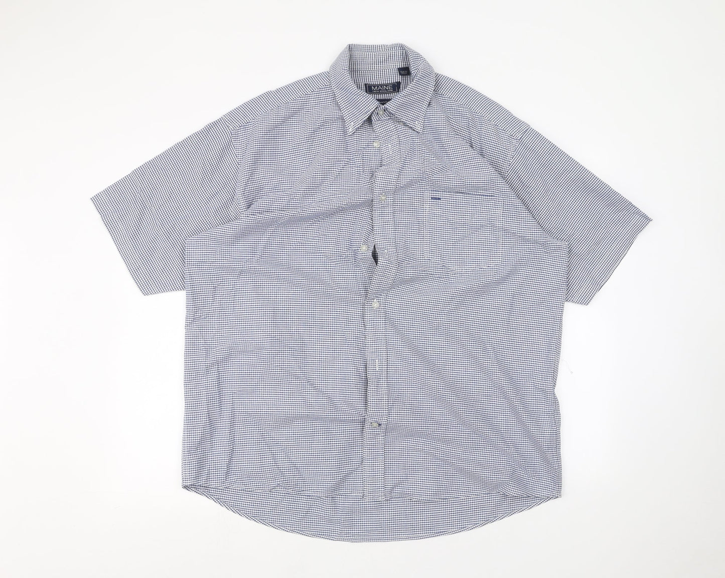 Mens UK Collar Size L Maine New England Smart Blue  Dress Shirt