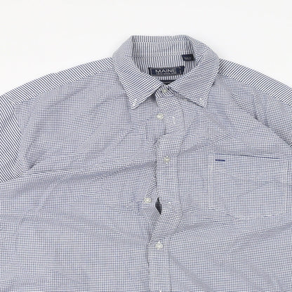 Mens UK Collar Size L Maine New England Smart Blue  Dress Shirt