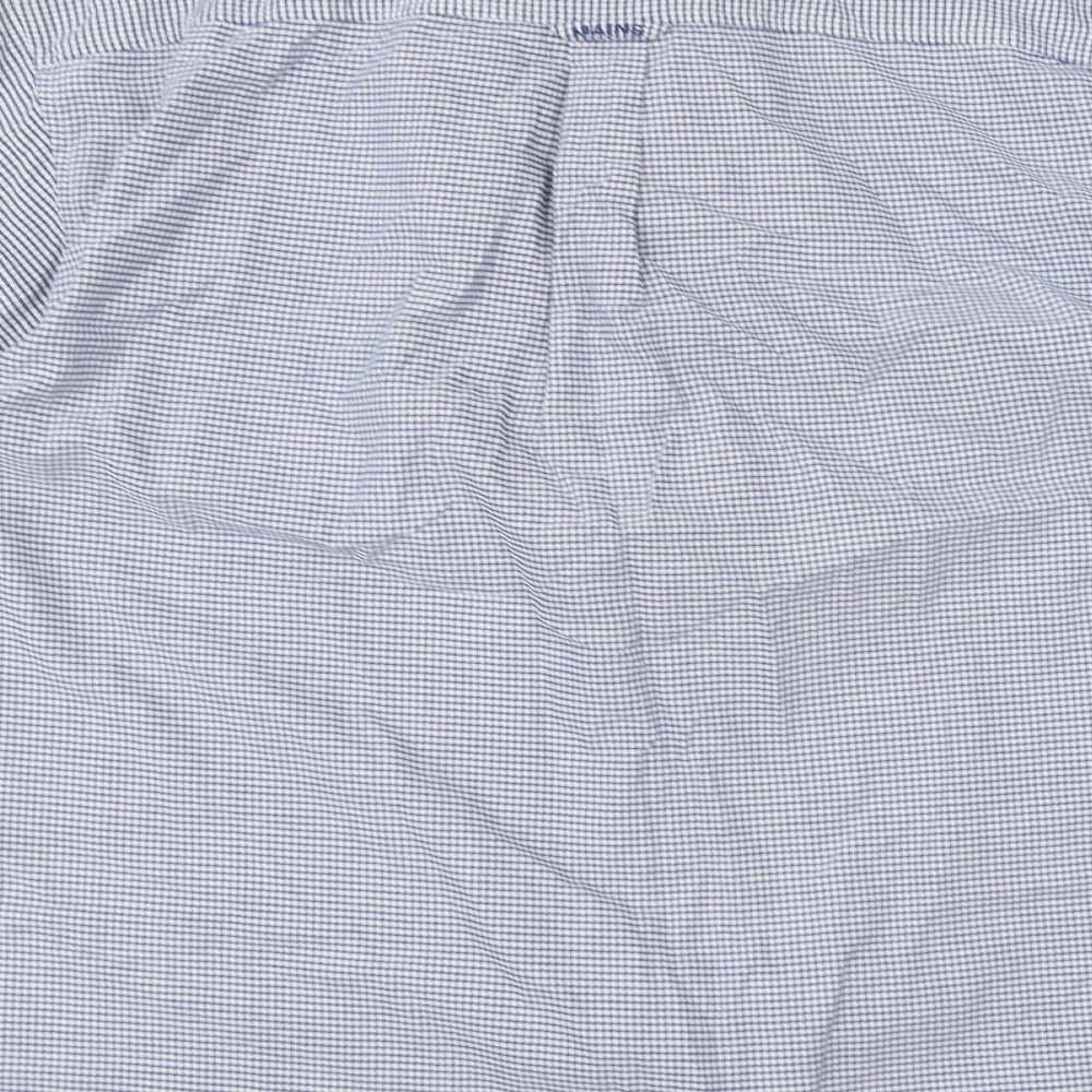 Mens UK Collar Size L Maine New England Smart Blue  Dress Shirt