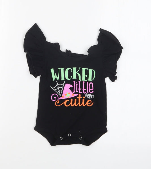 Preworn Girls Black   Babygrow One-Piece   - HALLOWEEN