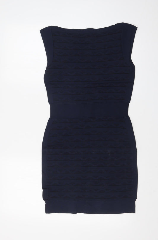 French Connection Womens Blue Argyle/Diamond  Bodycon  Size 12
