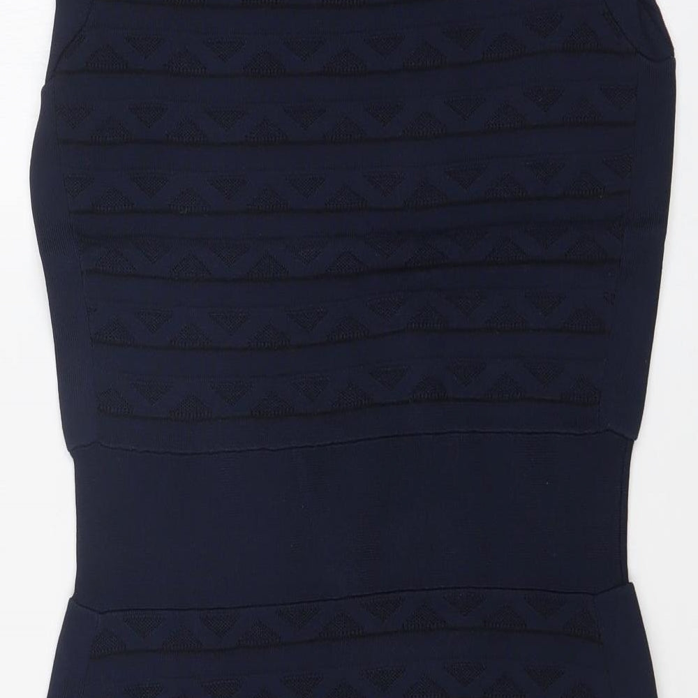 French Connection Womens Blue Argyle/Diamond  Bodycon  Size 12