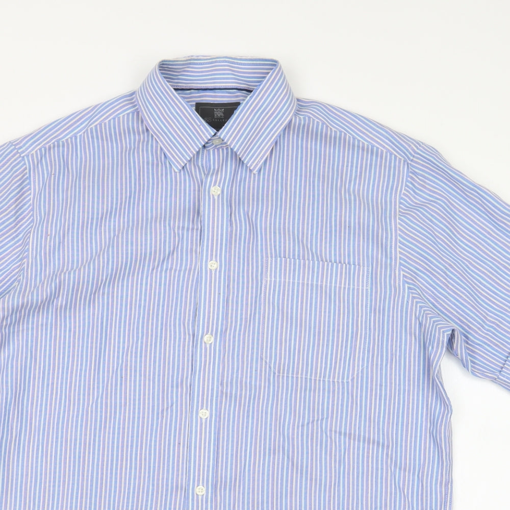 Mens UK Collar Size  M&S Smart Blue  Dress Shirt