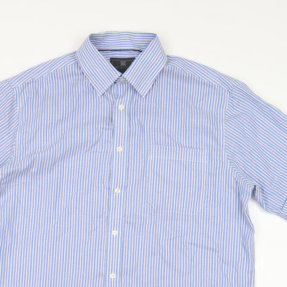 Mens UK Collar Size  M&S Smart Blue  Dress Shirt