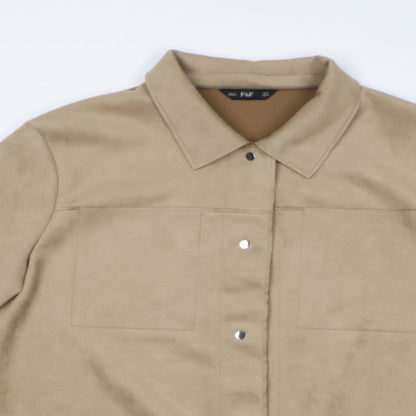 F&F Womens Brown   Overcoat Coat Size 16