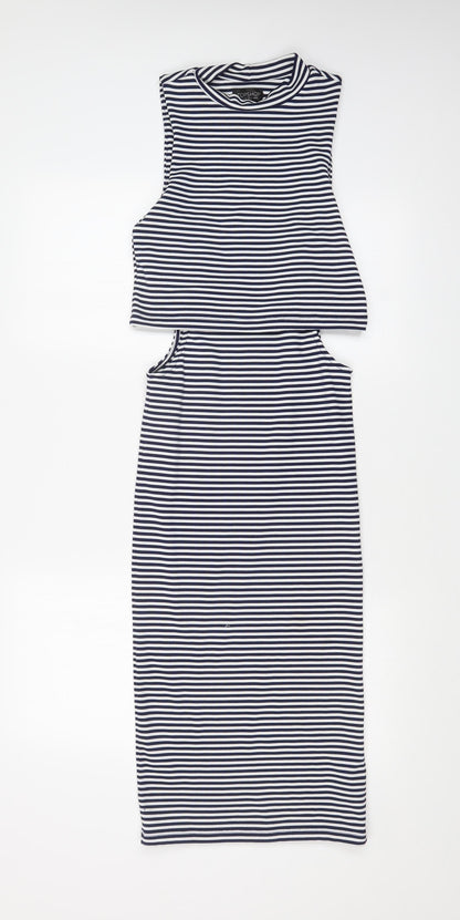 Topshop Womens Multicoloured Striped  Bodycon  Size 8