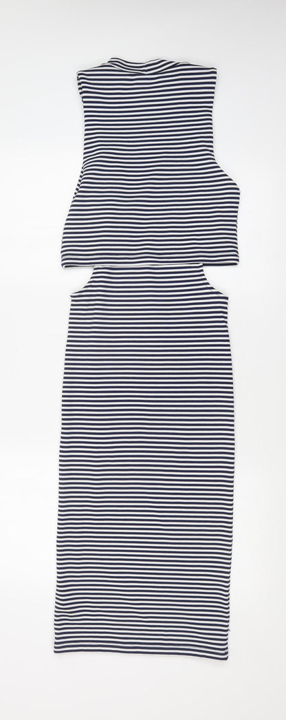 Topshop Womens Multicoloured Striped  Bodycon  Size 8