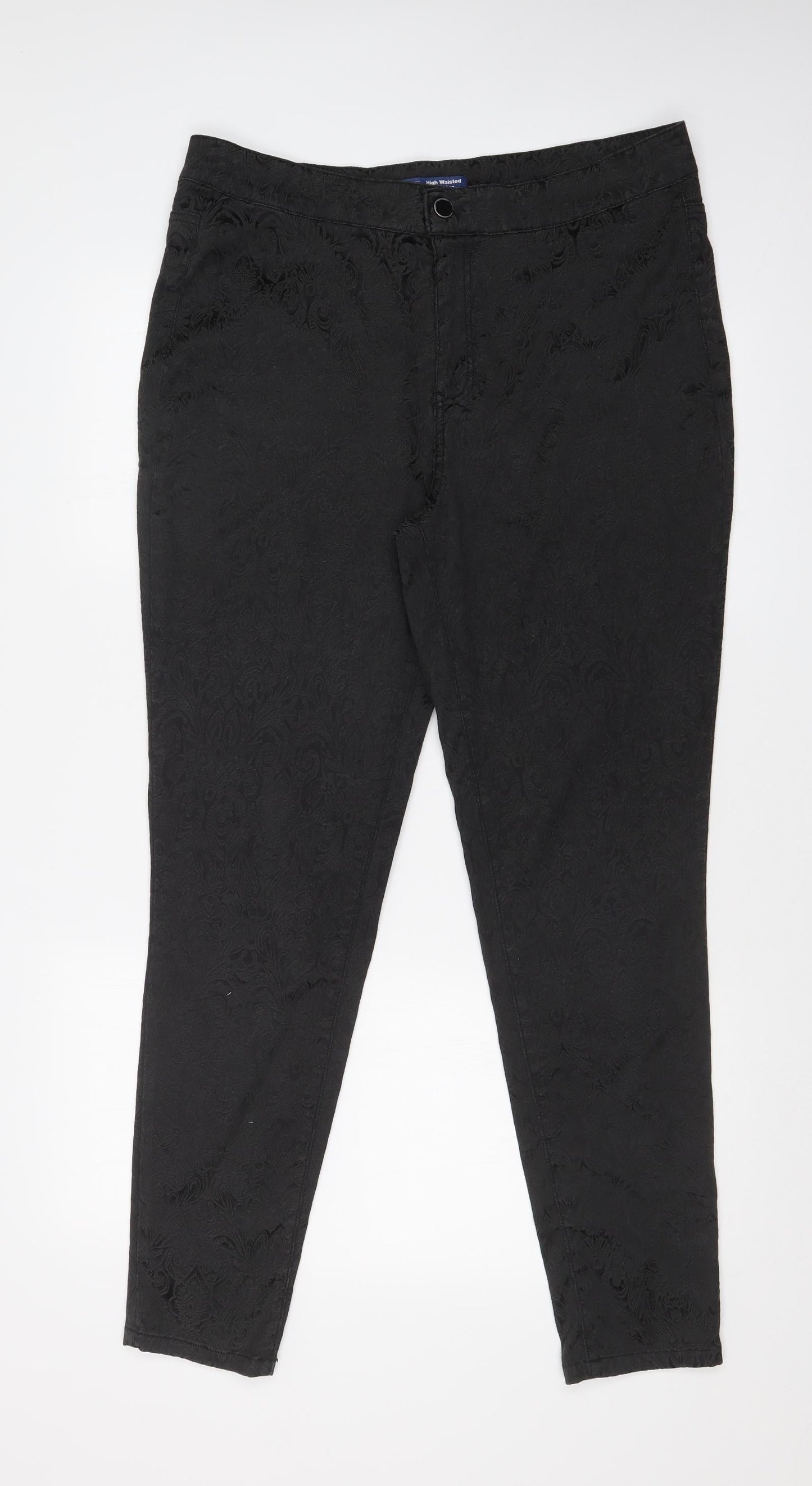 BHS Womens Black Paisley  Skinny Jeans Size 16 L29 in
