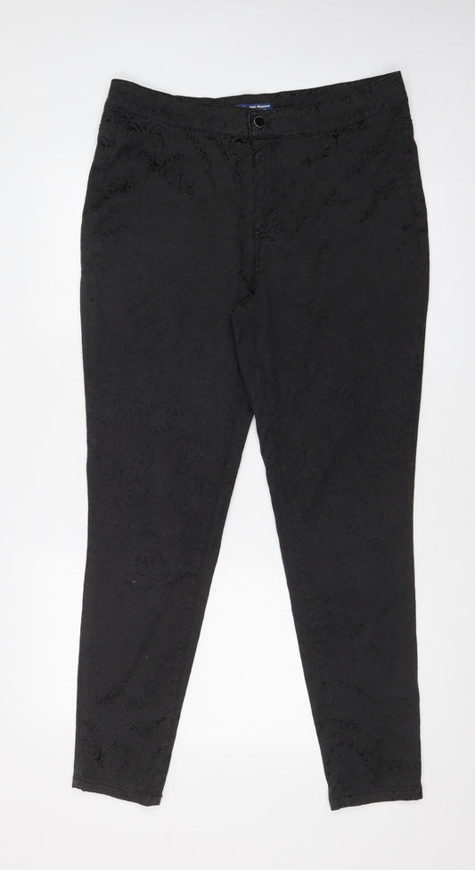 BHS Womens Black Paisley  Skinny Jeans Size 16 L29 in