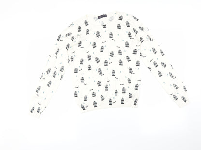 Womens UK Size 8 Marks and Spencer White Pullover Jumper
