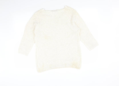 BM collections Womens White   Pullover Jumper Size M
