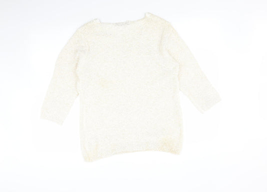 BM collections Womens White   Pullover Jumper Size M