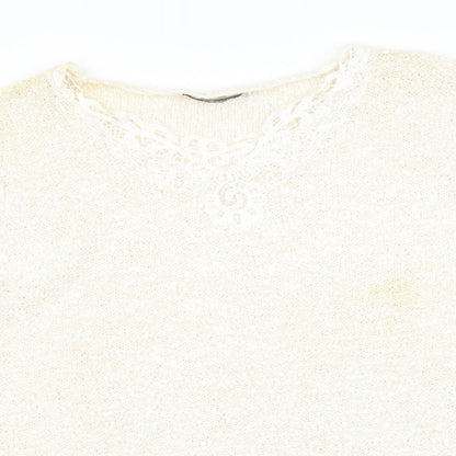 BM collections Womens White   Pullover Jumper Size M
