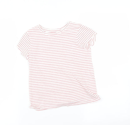 NEXT Girls Red Striped  Basic T-Shirt Size 8 Years