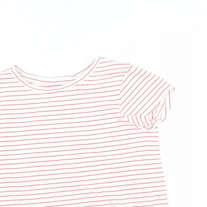 NEXT Girls Red Striped  Basic T-Shirt Size 8 Years