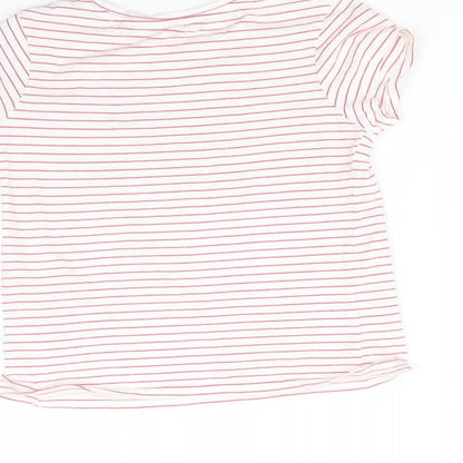 NEXT Girls Red Striped  Basic T-Shirt Size 8 Years
