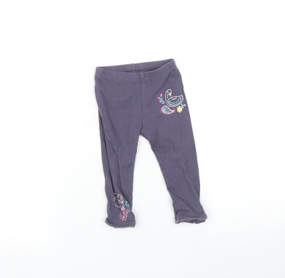 Nutmeg Baby Purple Floral   Leggings Size 9-12 Months